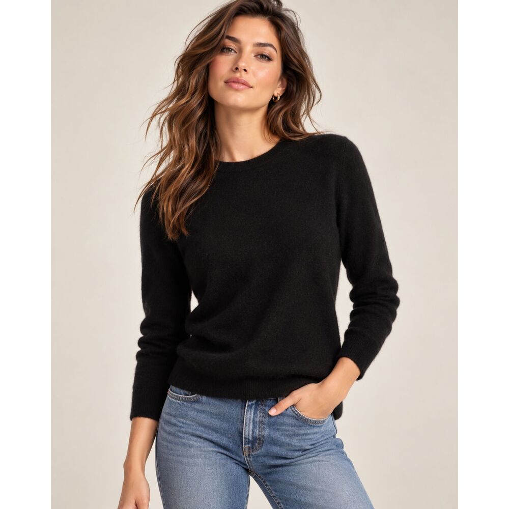 Charter Club 100% Cashmere Crewneck Black Women’s M Sweater Luxury Pullover